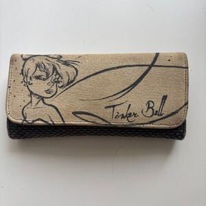 Tinker Bell Wallet with Textured Black Exterior & Starry Lining
